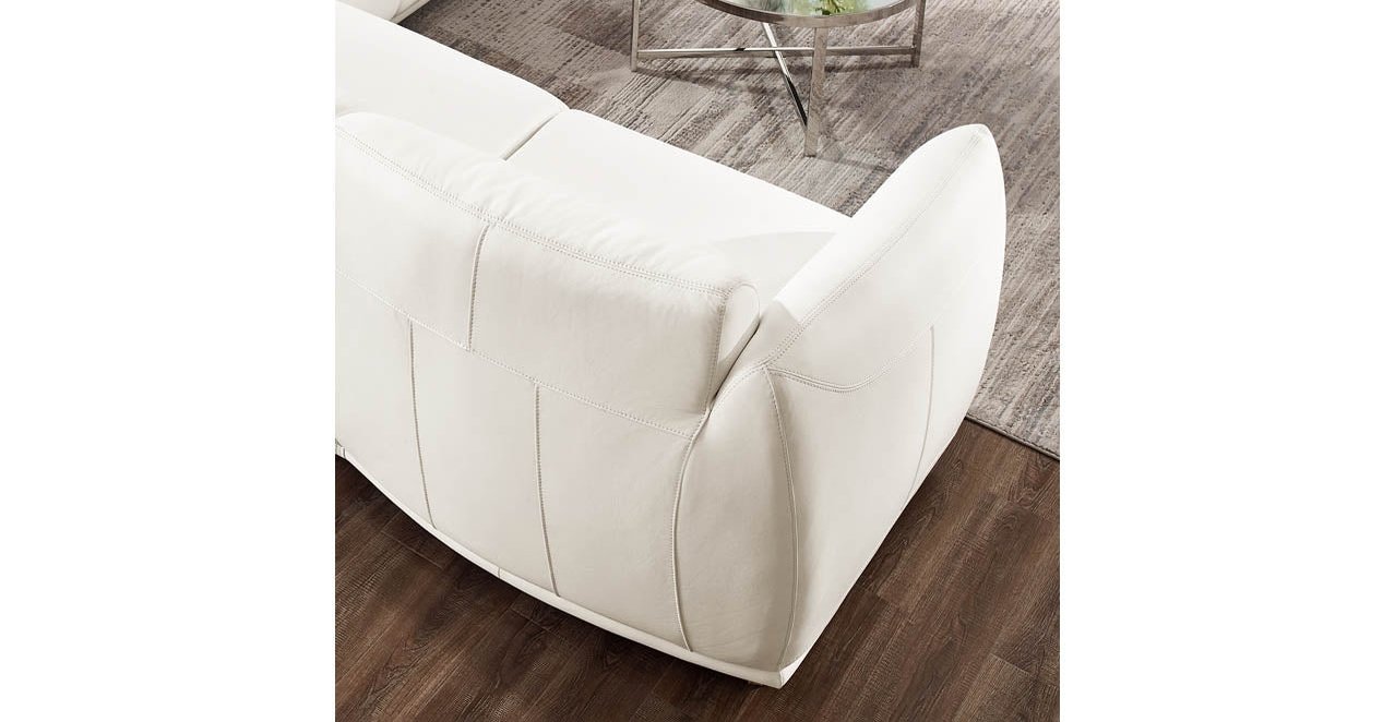 Moon Leather Sectional Collection, Snow