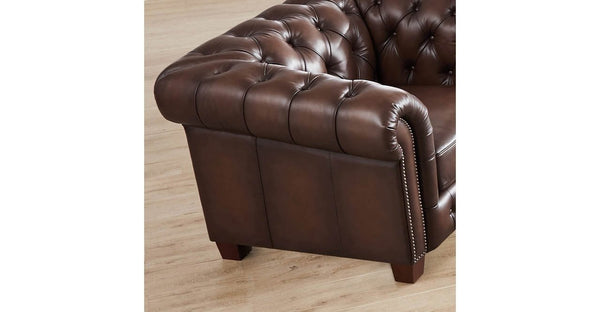 Versailles Leather Sofa Collection, Caramel Brown