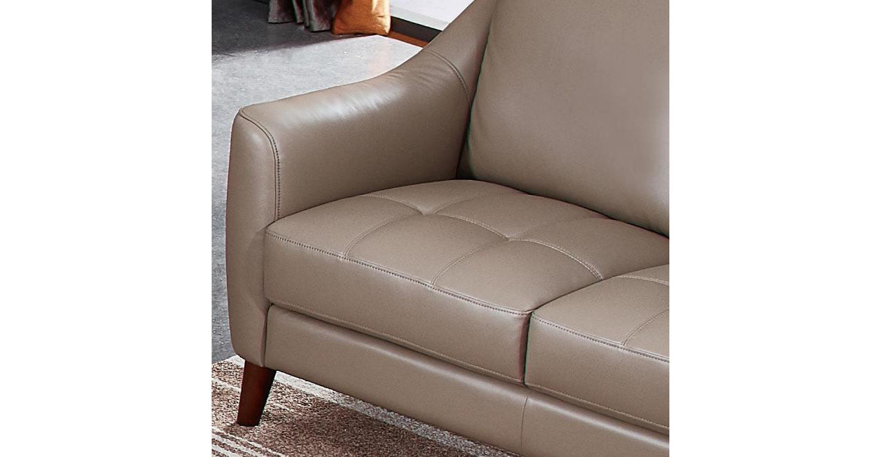 Ersa Leather Sofa Collection, Taupe Brown