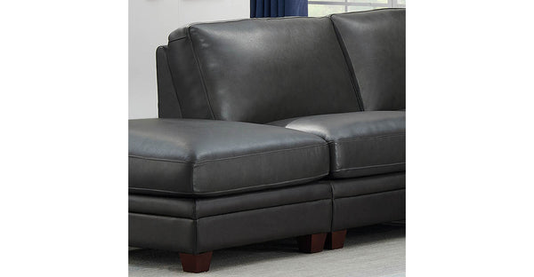 Naples Leather Sectional Collection, Quartz