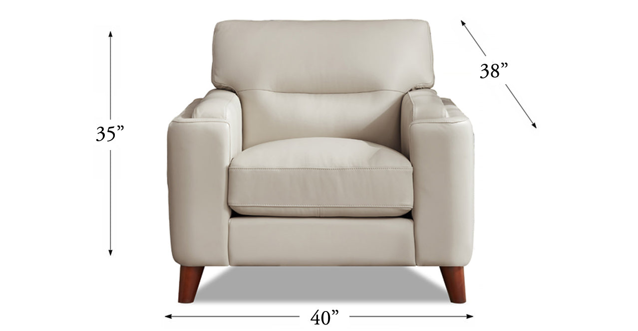 Elm Leather Chair Collection, Vanilla White