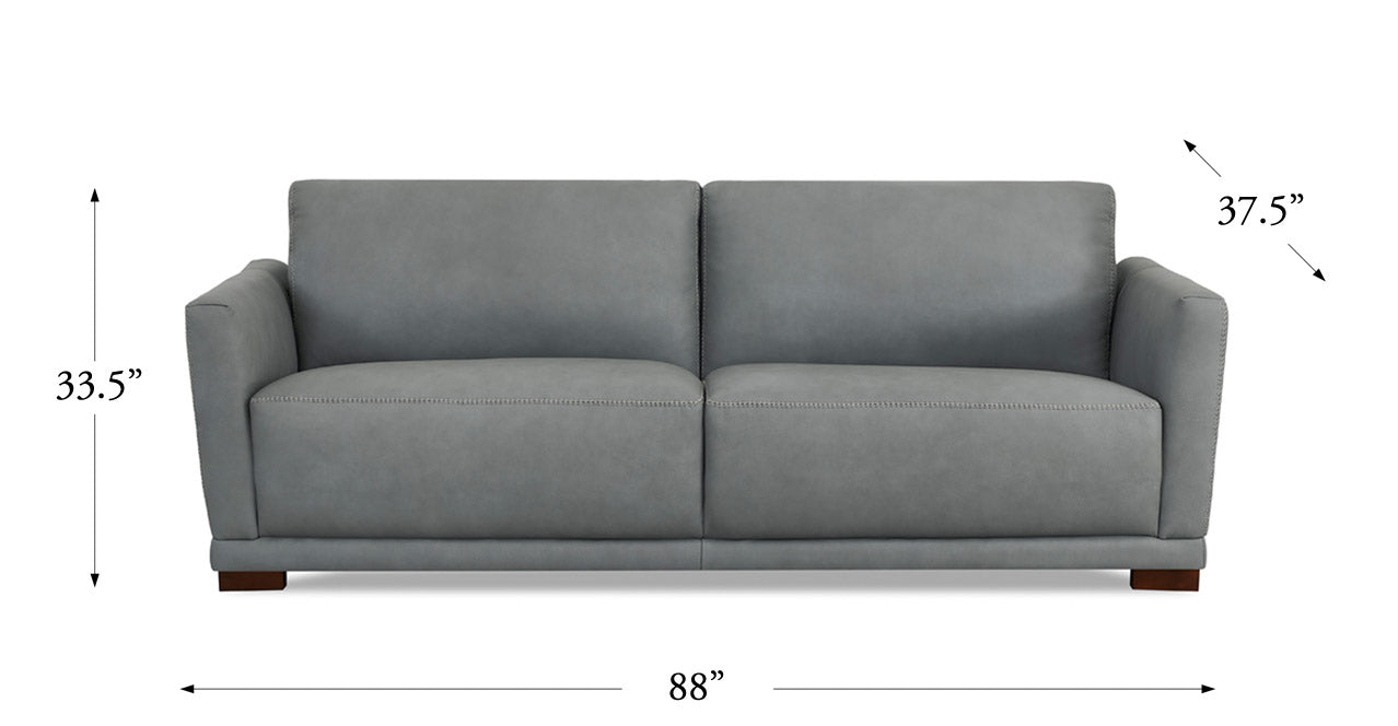 Mary Leather Sofa Collection, Slate