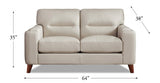 Elm Leather 2 Seater Sofa Collection, Vanilla White