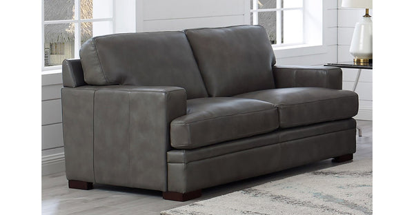 Georgia Leather Sofa Collection, Fossil Gray