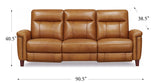 Sherwood Power Headrest Zero Gravity Reclining Sofa, Saddle Brown