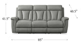 Rhapsody Power Zero Gravity Reclining Sofa Collection, Silver