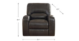 New Castle Power Leather Sofa, Quartz Gray