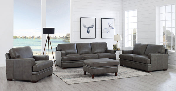 Georgia Leather Sofa Collection, Fossil Gray