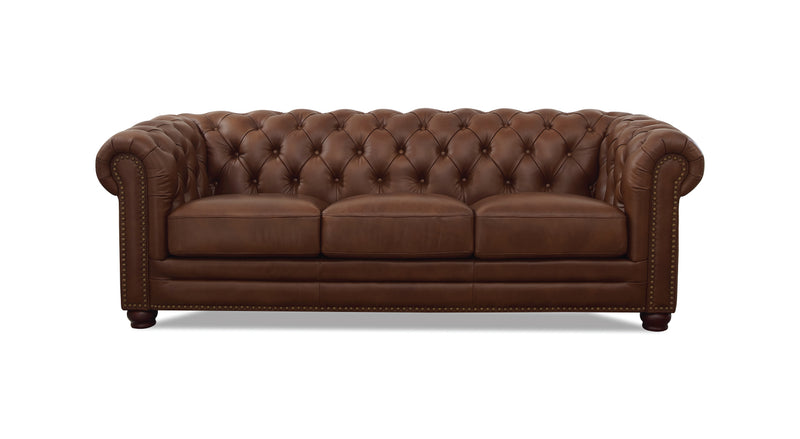 Brown Chesterfield Leather Sofa 