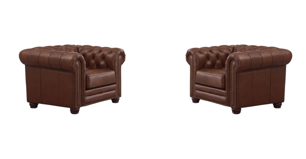 Aliso Leather Sofa Collection, Pecan Brown