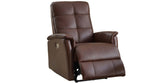 Logan Power Headrest Leather Recliner, Raisin Brown