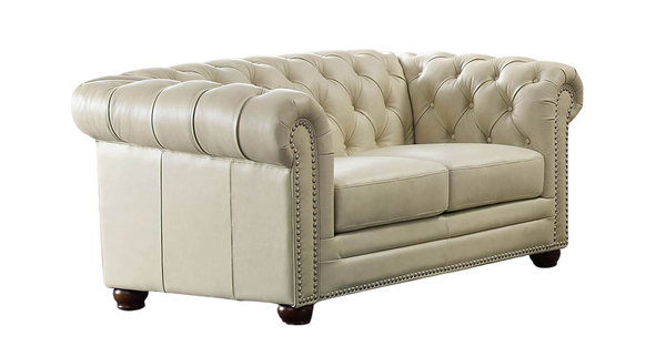 Aliso Leather Sofa Collection, Ivory White