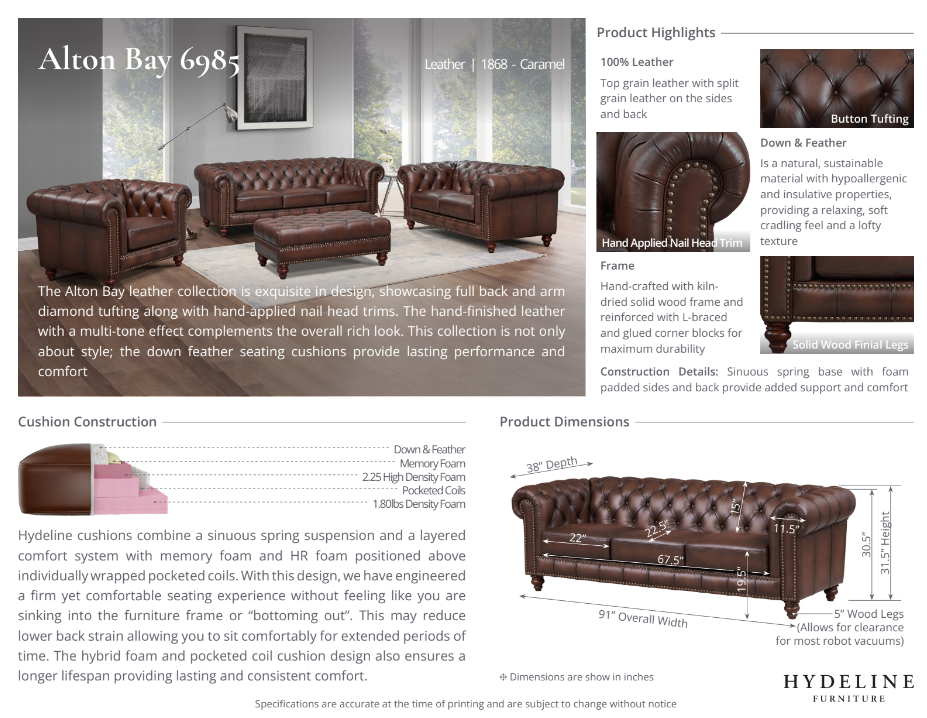 Alton Bay Leather Sofa Collection