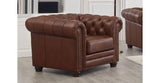 Aliso Leather Chair, Pecan Brown