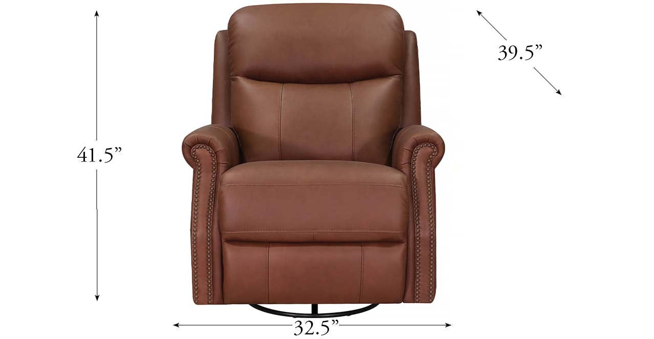 Royce Power Headrest Swivel Glider Leather Recliner