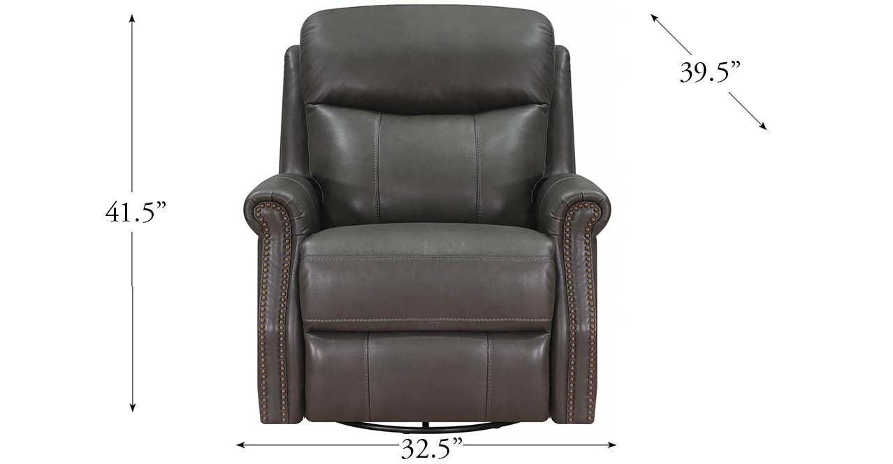 Royce Power Headrest Swivel Glider Leather Recliner