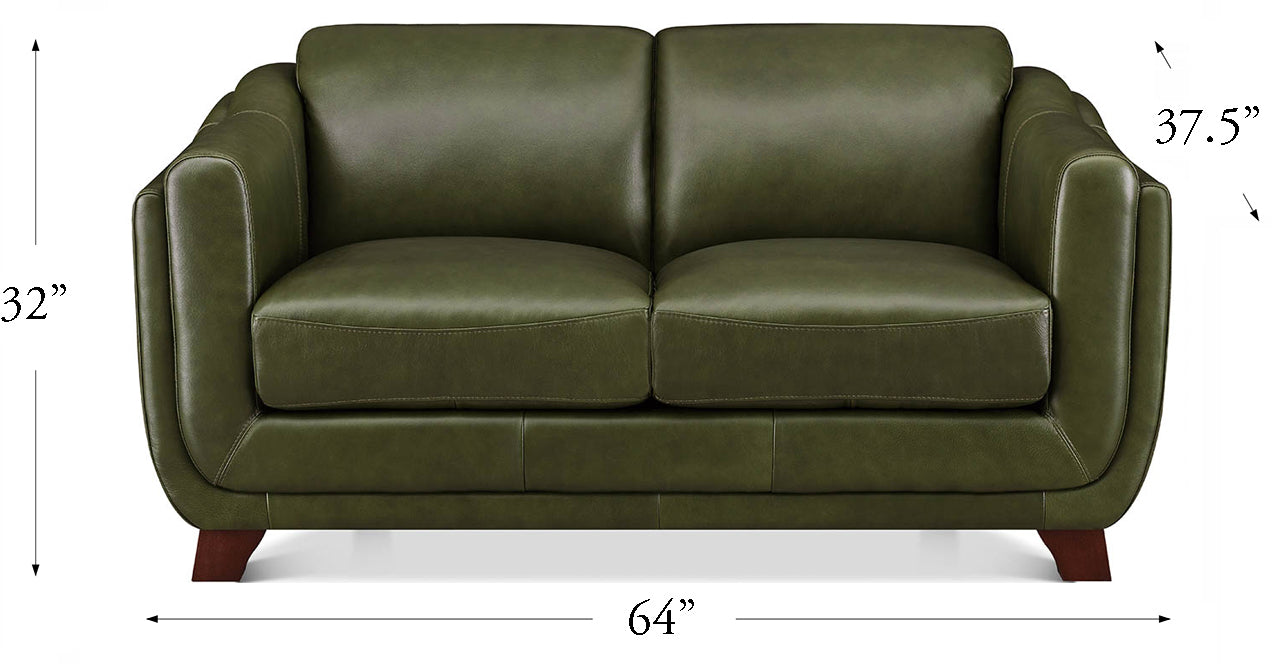 Fremont Leather Sofa Collection, Emerald Green