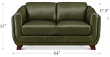 Fremont Leather Sofa Collection, Emerald Green