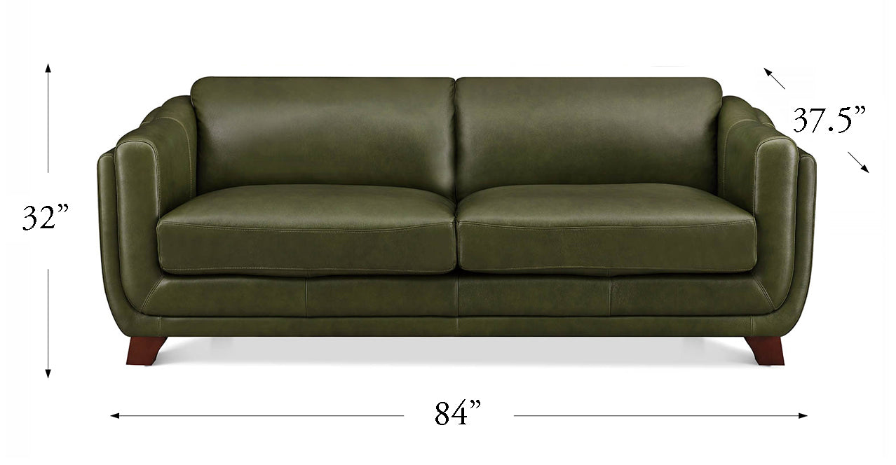 Fremont Leather Sofa Collection, Emerald Green