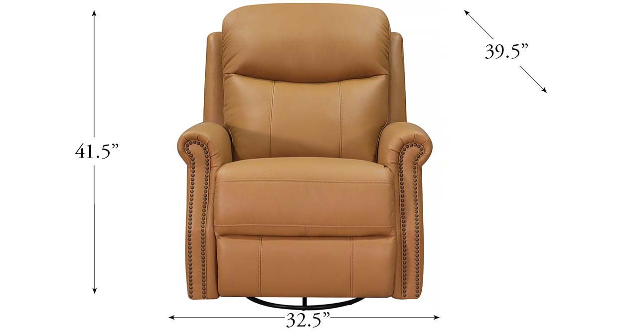 Royce Power Headrest Swivel Glider Leather Recliner