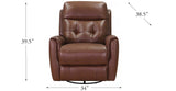 Torino Manual Swivel Glider Leather Recliner