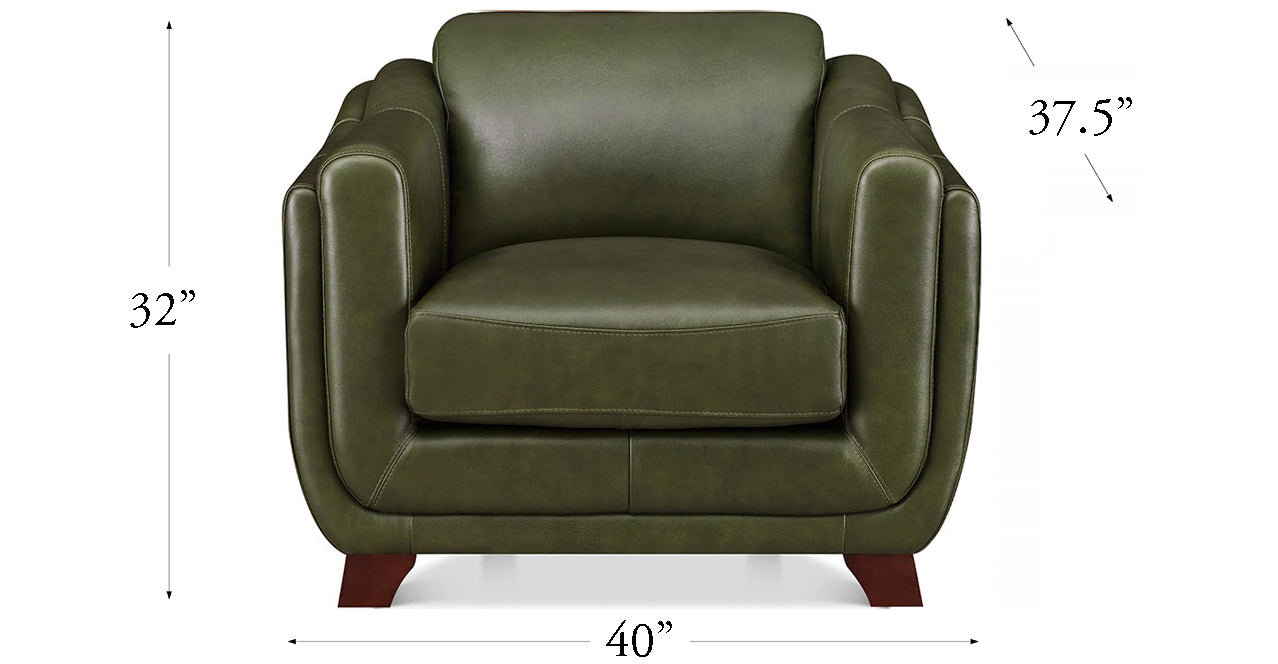 Fremont Leather Sofa Collection, Emerald Green