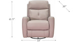 Sterling Power Headrest Swivel Glider Leather Recliner