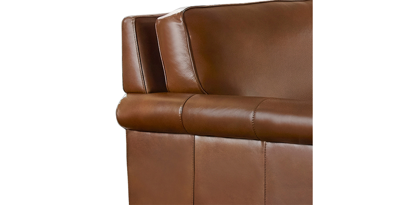 Laguna Leather Loveseat, Pecan Brown
