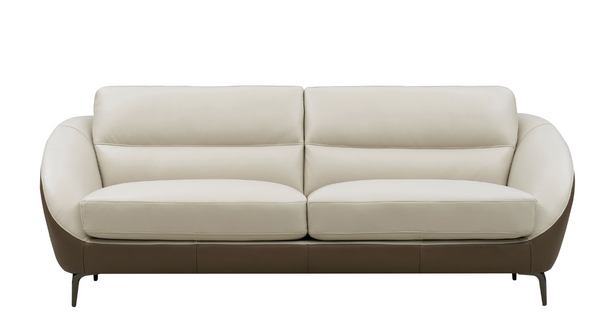 Makena Leather Sofa Collection, Vanilla White