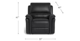 Erindale Power Headrest Zero Gravity Reclining Sofa, Black