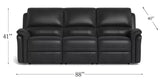 Erindale Power Headrest Zero Gravity Reclining Sofa, Black