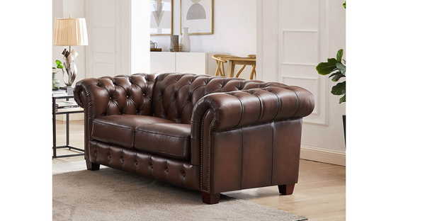 Versailles Leather Sofa Collection, Caramel Brown