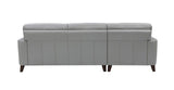 Silver Gray Elm Leather Sectional - Hydeline USA