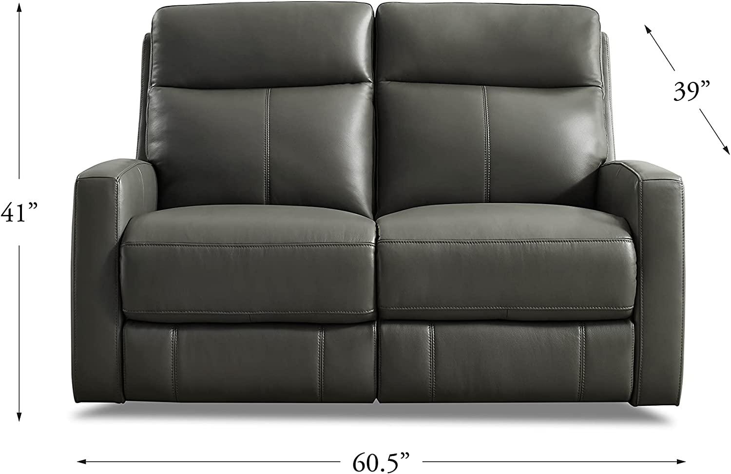 Steel Vienna Leather Power Sofas - Hydeline USA
