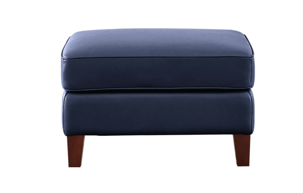Ashby Leather Ottoman, Navy - Hydeline USA