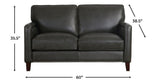 Beacon Leather Sofa Collection, Charcoal - Hydeline USA