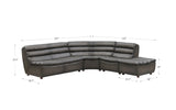 Gray Carter Leather Sectional - Hydeline USA