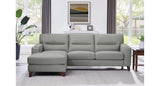 Elm Leather Sectional, Silver Gray - Hydeline USA
