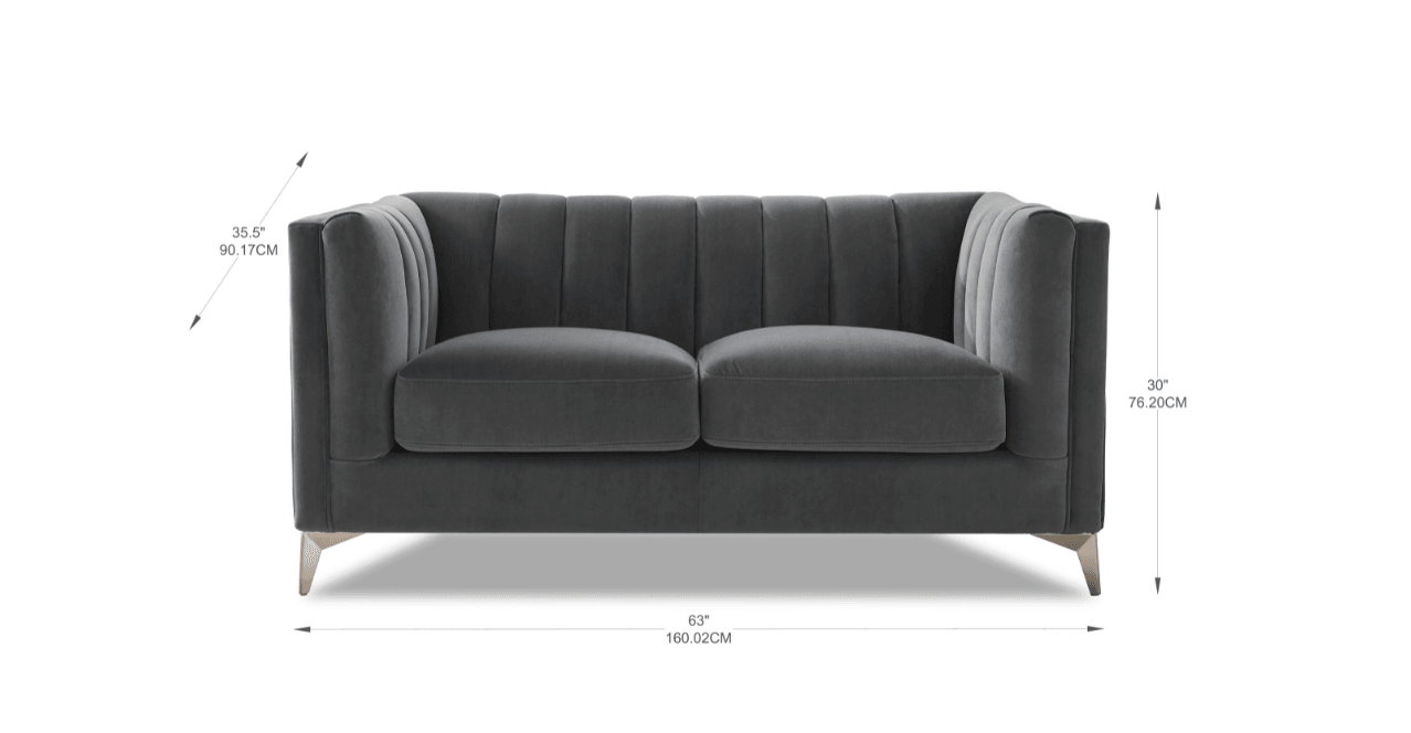 Grey Melissa Fabric Sofa Collection - Hydeline USA