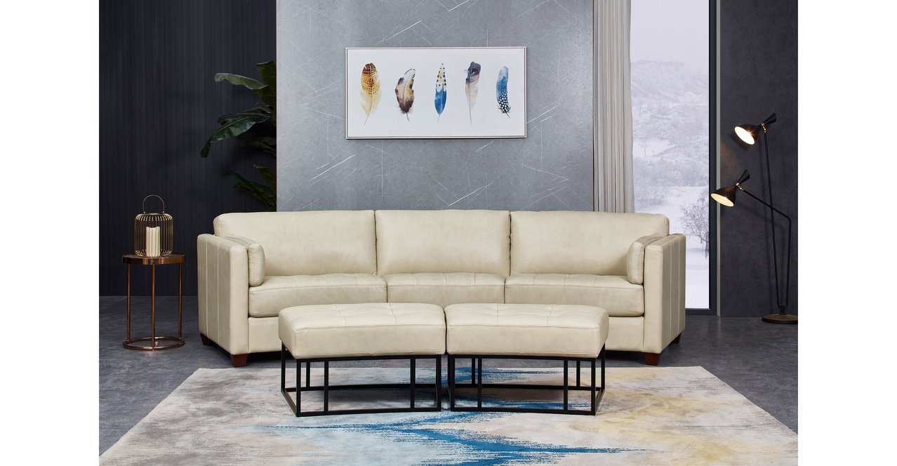 Yuna Curve Modular Leather Sofa Collection - Hydeline USA