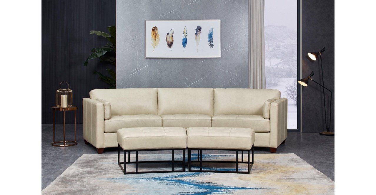 Yuna Curve Modular Leather Sofa Collection - Hydeline USA