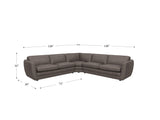 Crossroads Leather Sectional, Gray - Hydeline USA