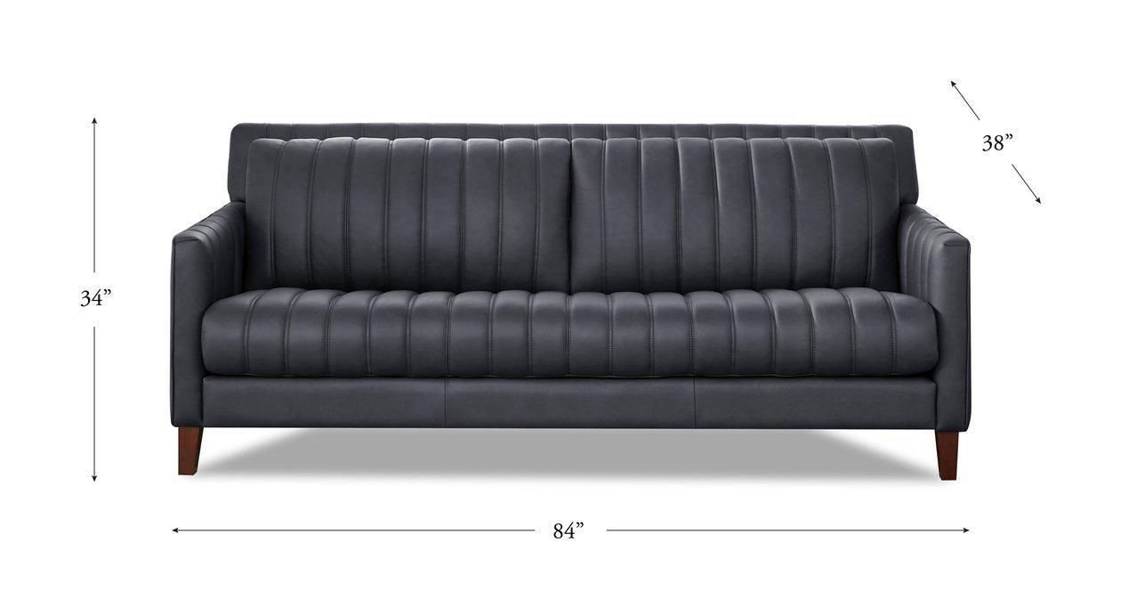 Midnight Gray Ennis Leather Sofas - Hydeline USA