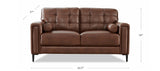 Colton Leather Loveseat, Pecan Brown