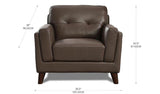 Huntington Leather Sofa Collection, Granite - Hydeline USA