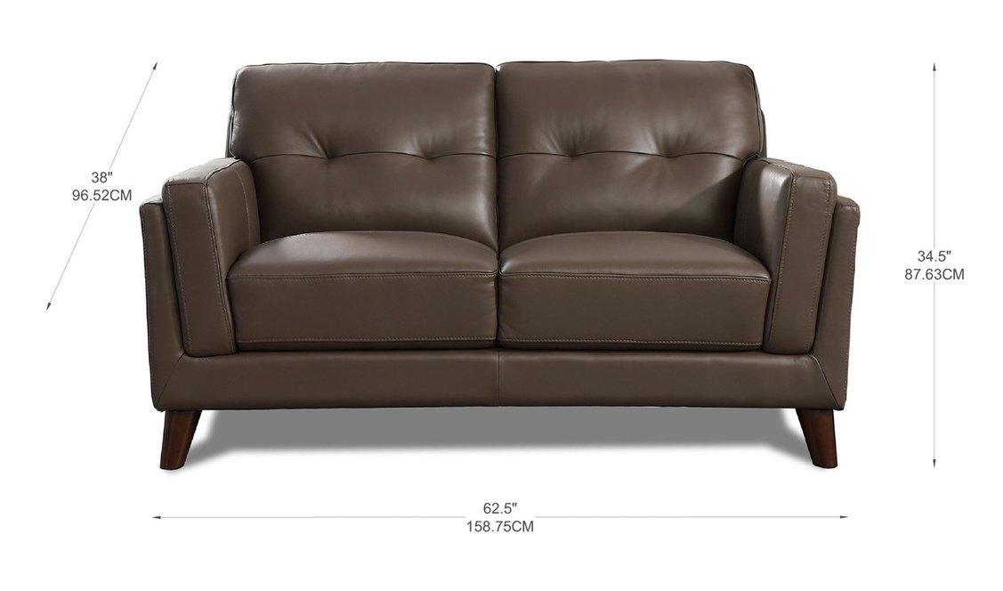 Huntington Leather Sofa Collection, Granite - Hydeline USA