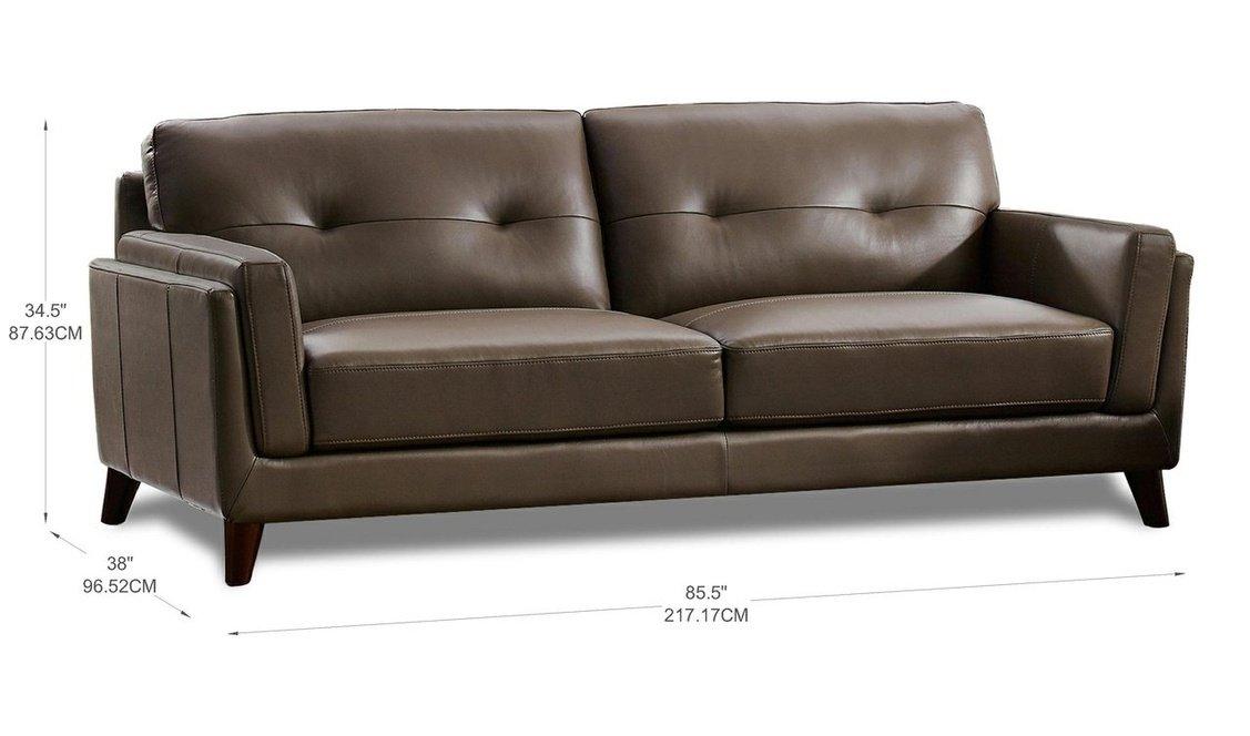 Huntington Leather Sofa Collection, Granite - Hydeline USA