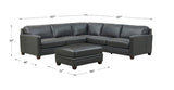 Naples Leather Sectional Collection, Charcoal - Hydeline USA