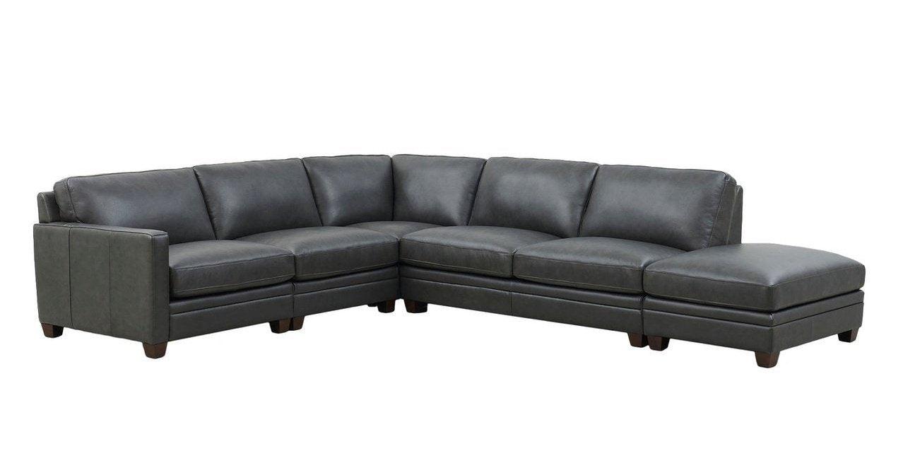 Naples Leather Sectional, Charcoal | Hydeline USA – Hydeline Furniture