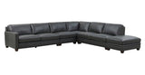 Naples Leather Sectional Collection, Charcoal - Hydeline USA